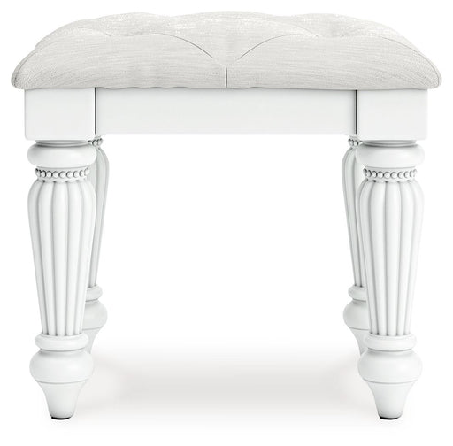 Kozlani - Vanity Upholstered Stool - White - R&R Furniture Gallery (Fountain Valley, CA)