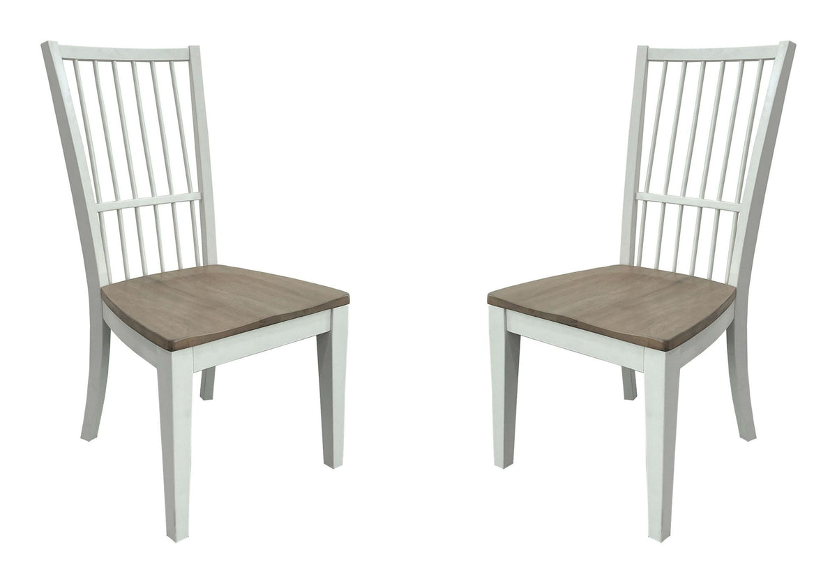 Americana Modern Dining - Spindle Back Dining Chair (Set of 2) - Cotton White - R&R Furniture Gallery (Fountain Valley, CA)
