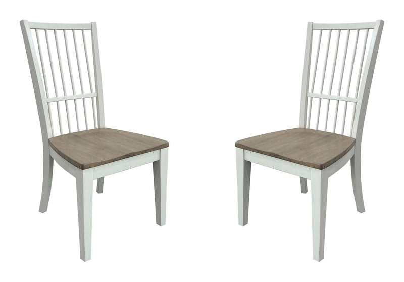 Americana Modern Dining - Spindle Back Dining Chair (Set of 2) - Cotton White - R&R Furniture Gallery (Fountain Valley, CA)