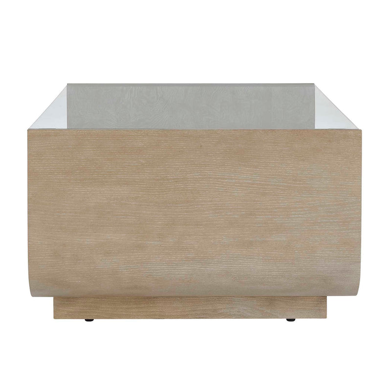 Maeva - Modern Glass Coffee Table - Woodtone