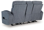 Studio Cave - Power Reclining Loveseat with Console - Steel - R&R Furniture Gallery (Fountain Valley, CA)