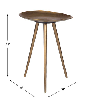 Lily Pad - Antique Brass Accent Table
