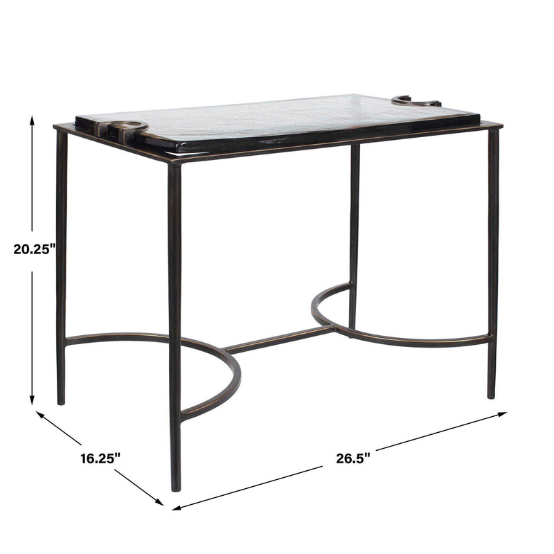 Eisen - Textured Glass Accent Table - Bronze