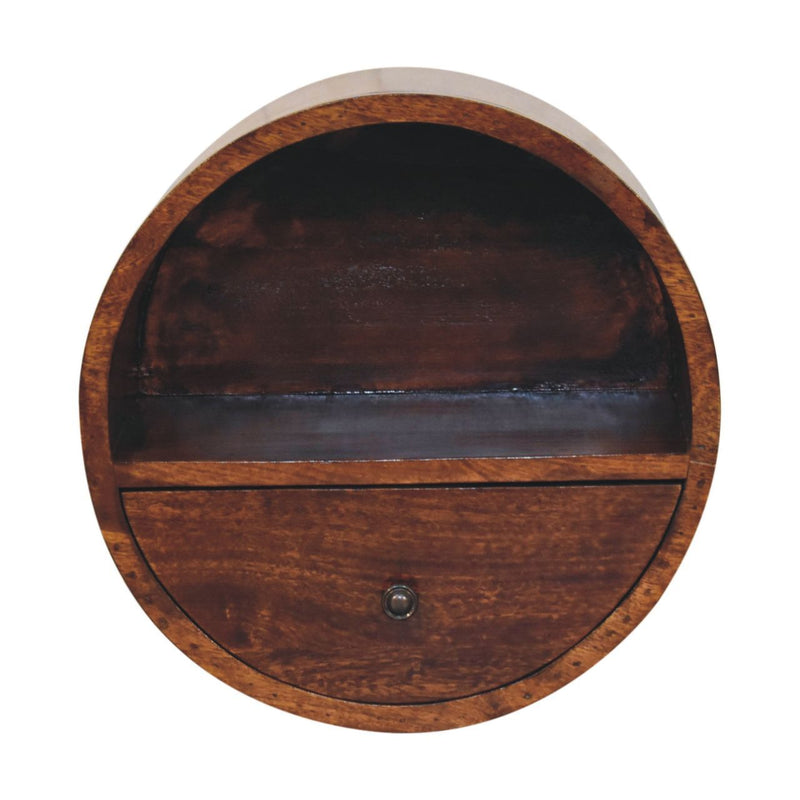 Floating Circle Bedside Table - Chestnut - R&R Furniture Gallery (Fountain Valley, CA)