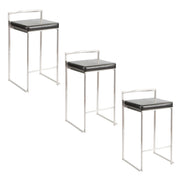 Lumi Source Fuji contemporary stackable counter stool set with sleek design and modern aesthetic, shown in a stylish indoor setting.