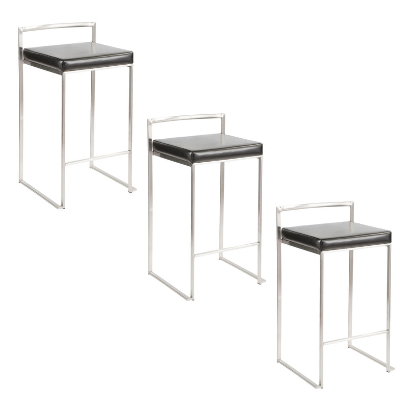 Lumi Source Fuji contemporary stackable counter stool set with sleek design and modern aesthetic, shown in a stylish indoor setting.