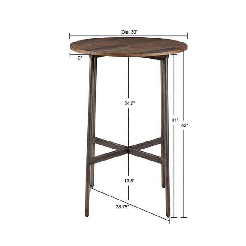 Renu - Round Bar Table With Industrial Charm - Light Brown - R&R Furniture Gallery (Fountain Valley, CA)