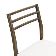 Set of farmhouse style Noble House dining chairs with ladder back design, featuring wooden construction and a rustic finish.