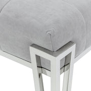 Signature Beds & Benches - Rose Velvet Accent Bench - Gray / Chrome - R&R Furniture Gallery (Fountain Valley, CA)