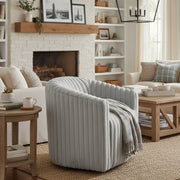 Alexa - Barrel Swivel Chair - Gray - R&R Furniture Gallery (Fountain Valley, CA)