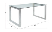 Abraham - Dining Table - Clear Glass Top & Chrome - R&R Furniture Gallery (Fountain Valley, CA)