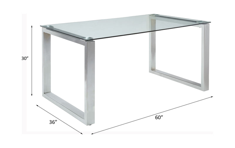 Abraham - Dining Table - Clear Glass Top & Chrome - R&R Furniture Gallery (Fountain Valley, CA)
