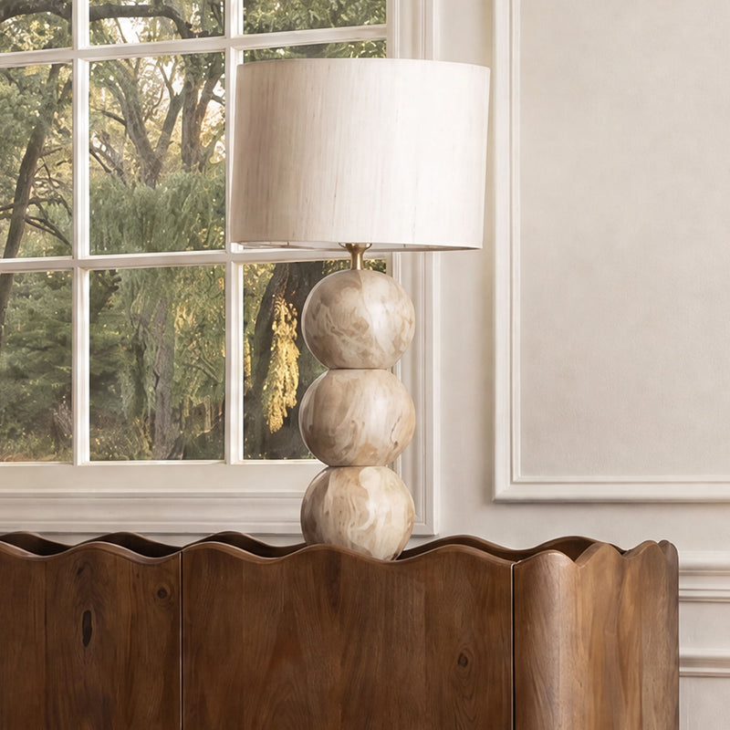 Coralis - Table Lamp - Natural Stone And Cream