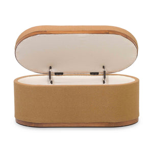 Olivier - Boucle Oval Storage Ottoman - R&R Furniture Gallery (Fountain Valley, CA)