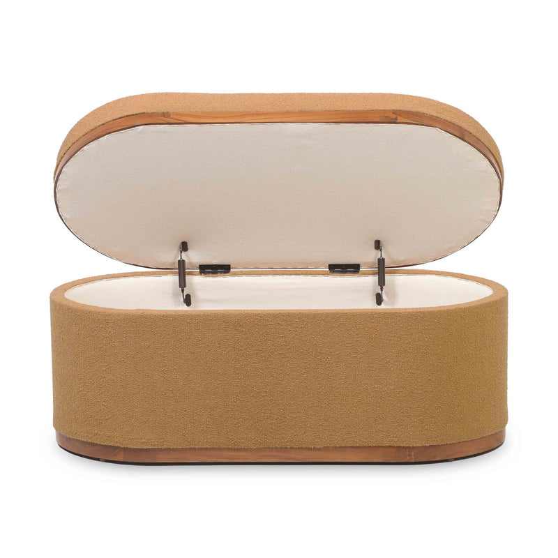 Olivier - Boucle Oval Storage Ottoman - R&R Furniture Gallery (Fountain Valley, CA)
