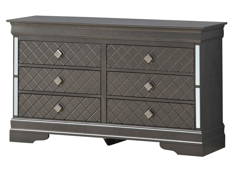 Glory Furniture Verona dresser with multiple drawers and sleek finish, showcasing modern bedroom storage solution.