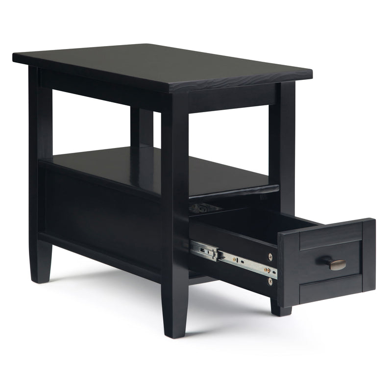 Handcrafted Warm Shaker coffee table by Simpli-Home with a smooth wooden surface and sturdy legs, ideal for living room decor.
