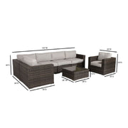 Wicker Seating Group Set With Table And Cushions - R&R Furniture Gallery (Fountain Valley, CA)