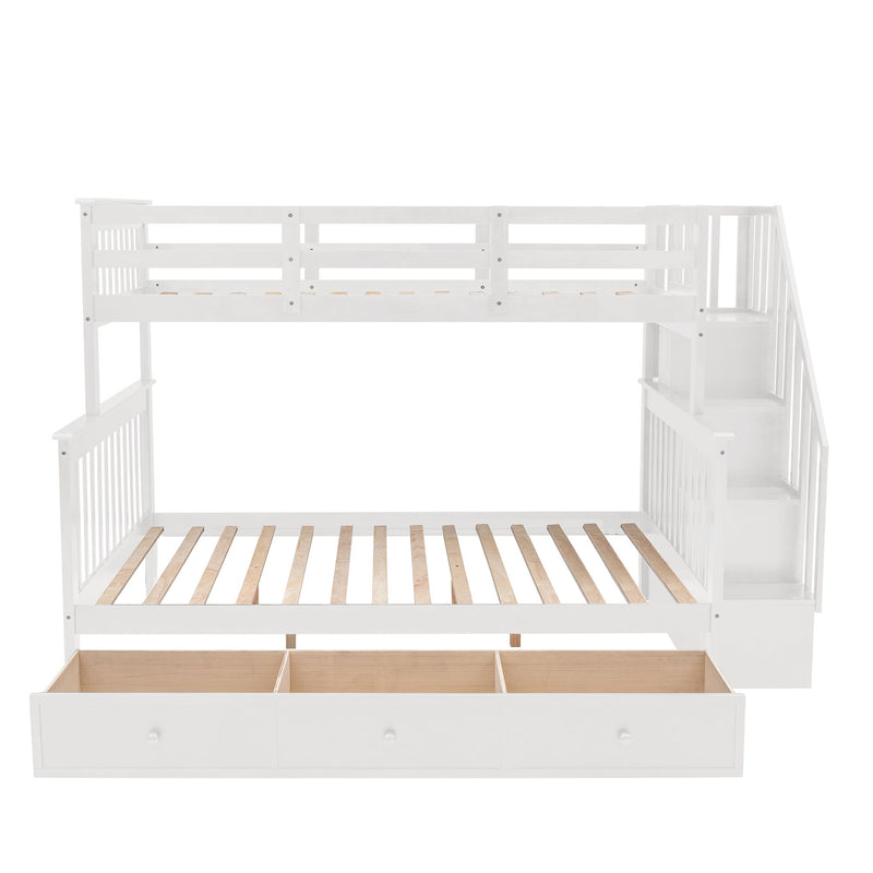 Stairway Bunk Bed With Storage And Guard Rail For Bedroom - R&R Furniture Gallery (Fountain Valley, CA)
