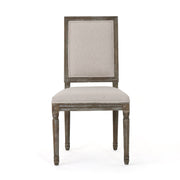 Noble House traditional style dining chair set with fabric upholstery, featuring wooden legs and classic design for kitchen or dining room.