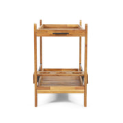 Bar Cart With Wine Bottle Holders, - Black - R&R Furniture Gallery (Fountain Valley, CA)
