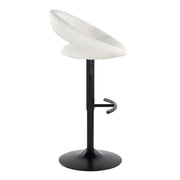 Set of two Lumi Source Posh contemporary adjustable barstools with swivel seats and rounded T footrests.