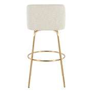 Lumi Source Toriano contemporary fixed height barstools with swivel, round footrest, set of 2, featuring sleek modern design