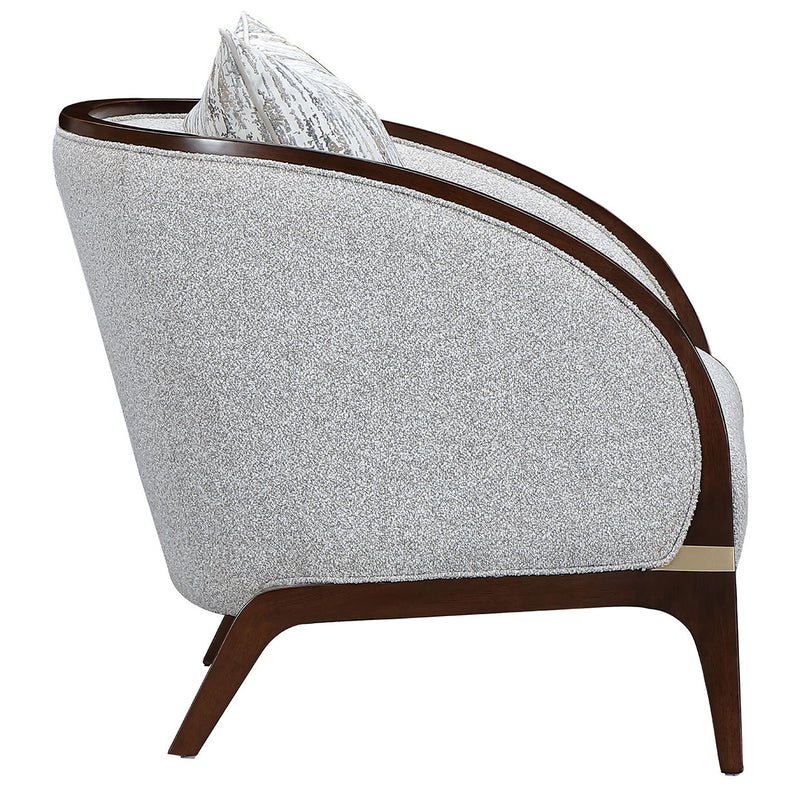 Houston - Matching Chair - Pebble / Walnut - R&R Furniture Gallery (Fountain Valley, CA)