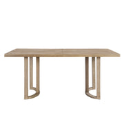 Modern solid wood dining table by Noble House with a sleek design, featuring a spacious rectangular tabletop and sturdy legs.