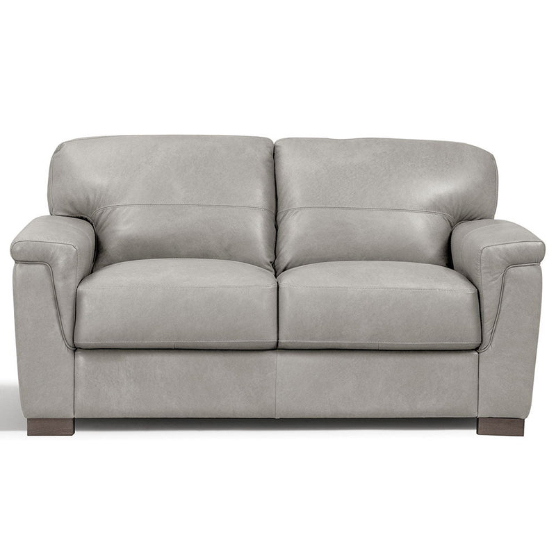 Cornelia - Loveseat - Pearl Gray Leather - R&R Furniture Gallery (Fountain Valley, CA)