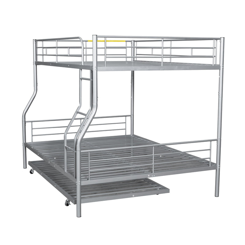 DreamHaus steel construction bunk bed with twin sleeping areas, sturdy metal frame, and modern design for kids or guest rooms.