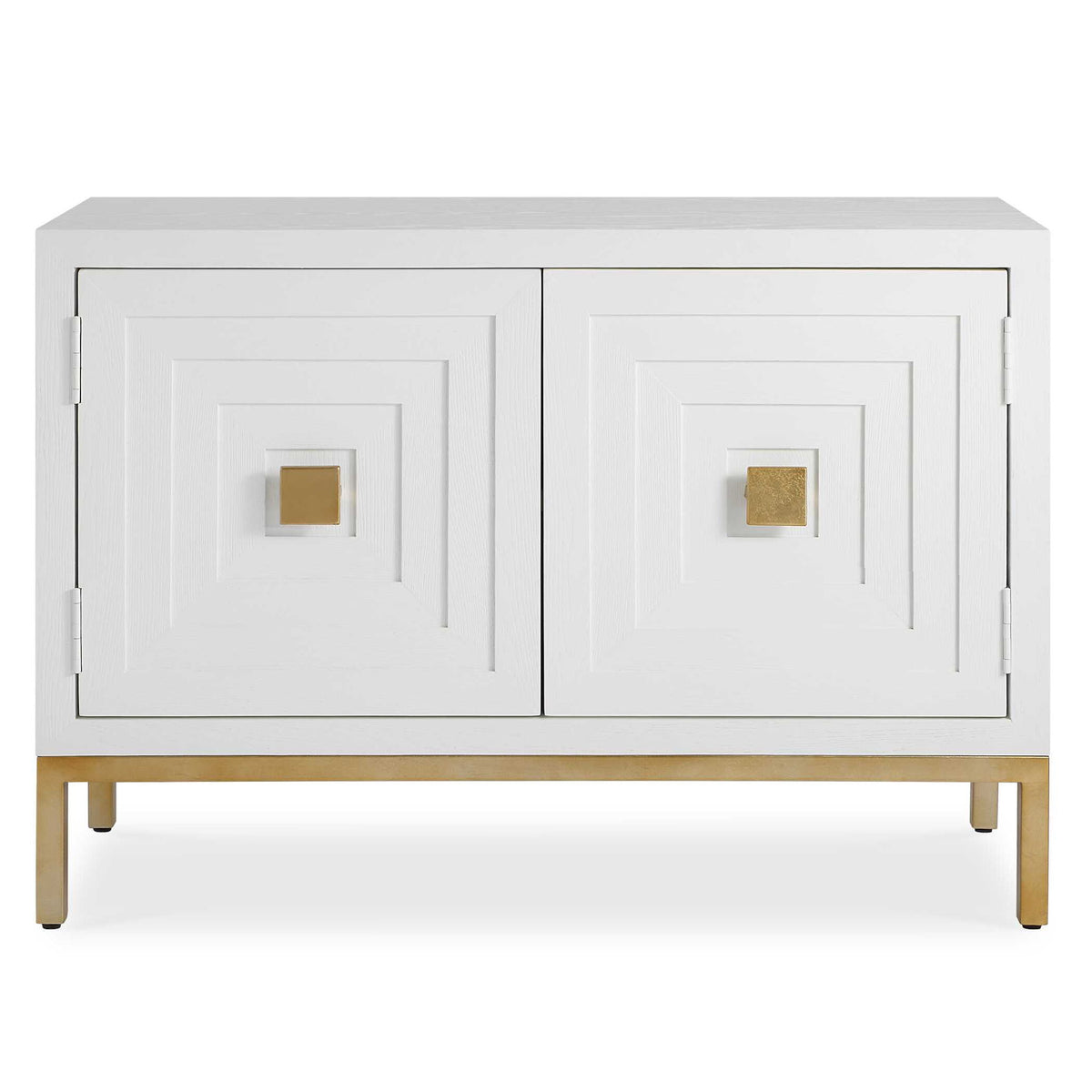 Uttermost Aiken accent cabinet with sleek wood finish and modern design, featuring clean lines and stylish storage space.