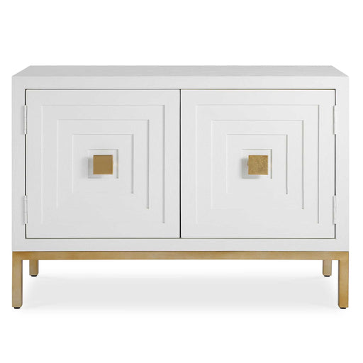 Uttermost Aiken accent cabinet with sleek wood finish and modern design, featuring clean lines and stylish storage space.