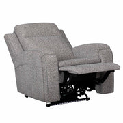 Parker Living Armstrong massage recliner chair with heat, massage features, and auto-glide in brown leather upholstery.