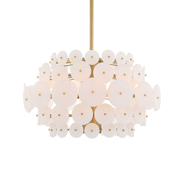 Alabaster Radiance - 8 Light Pendant - Brass