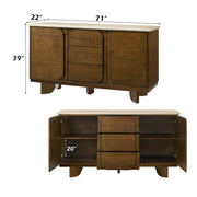 Kasha - Server With Marble Top Top - Vintage Oak - R&R Furniture Gallery (Fountain Valley, CA)