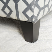Quotient - Upholstered Storage Ottoman With Tapered Block Feet - Gray / White - R&R Furniture Gallery (Fountain Valley, CA)