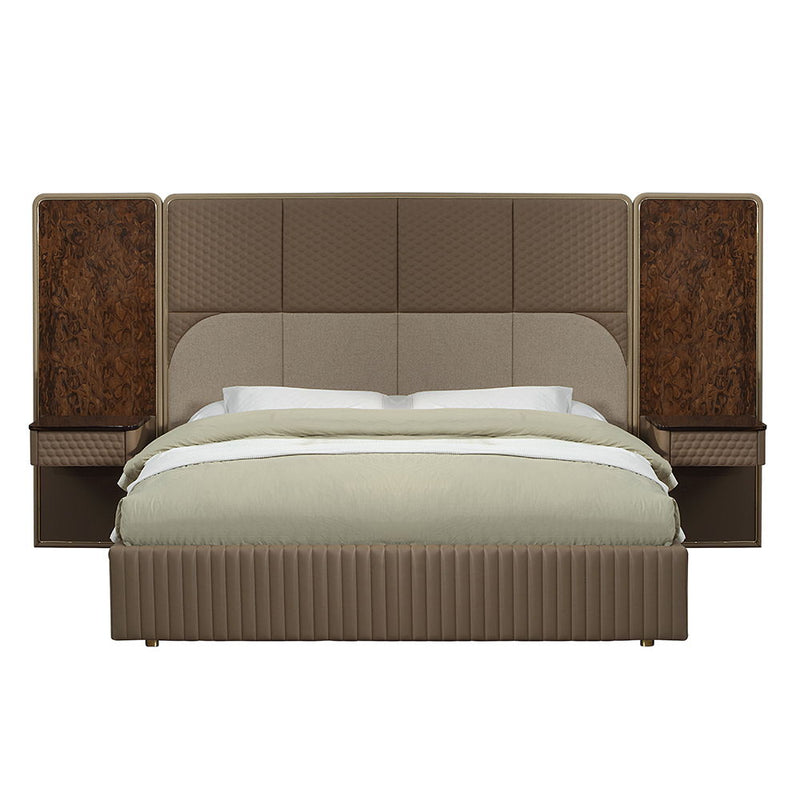 Marcelino - Nightstand With Wall Pier (EK) - Cherry Oak - R&R Furniture Gallery (Fountain Valley, CA)