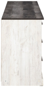 Shawburn - Six Drawer Dresser - Pewter-tone pulls - White / Black / Gray - R&R Furniture Gallery (Fountain Valley, CA)