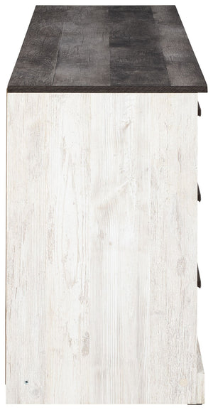Shawburn - Six Drawer Dresser - Pewter-tone pulls - White / Black / Gray - R&R Furniture Gallery (Fountain Valley, CA)