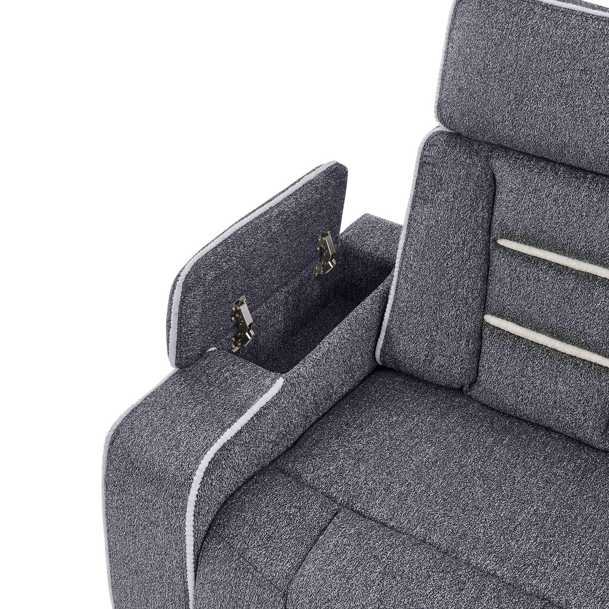 Austin - Console Reclining Loveseat With Storage Arms - Gray