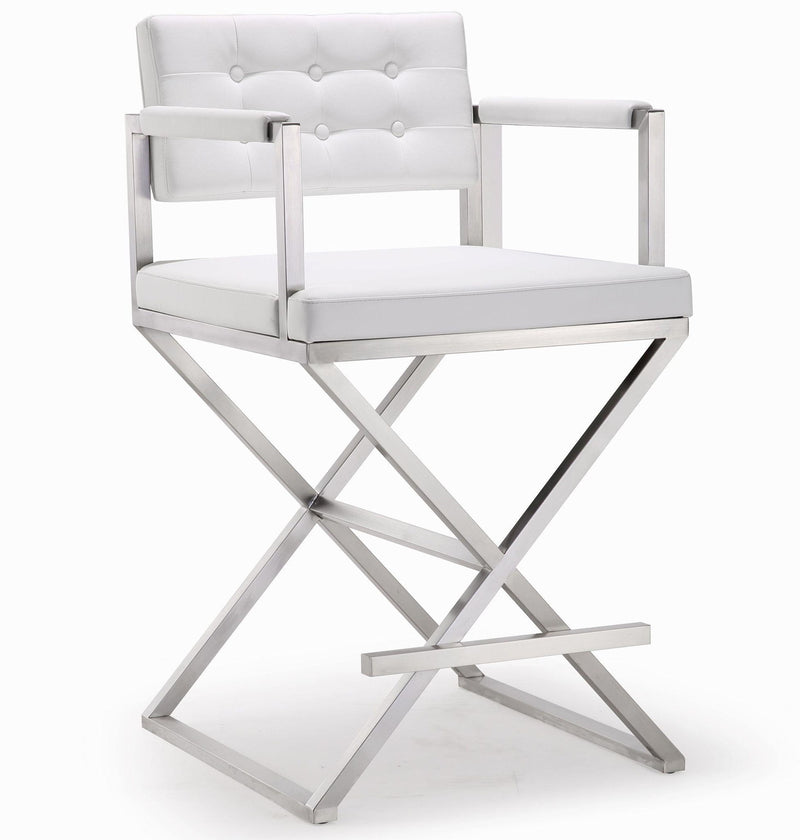 Director - Stainless Steel Counter Stool - R&R Furniture Gallery (Fountain Valley, CA)