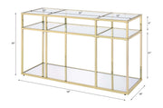 Uchenna - Sofa Table - Clear Glass & Gold - R&R Furniture Gallery (Fountain Valley, CA)