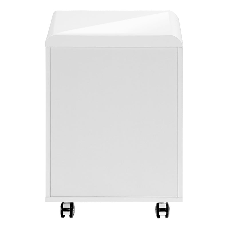 File Cabinet, Rolling Mobile, Storage Drawers, Printer Stand, Office, Work, Glossy Contemporary, Modern - White - R&R Furniture Gallery (Fountain Valley, CA)
