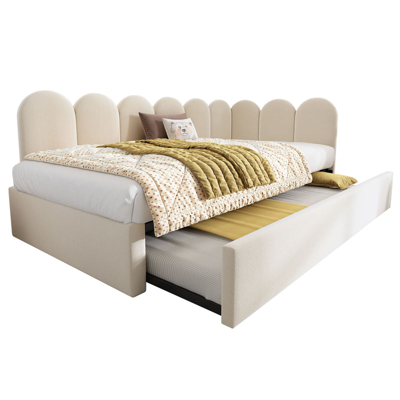 Upholstered Daybed With Metal Slatted Base - R&R Furniture Gallery (Fountain Valley, CA)