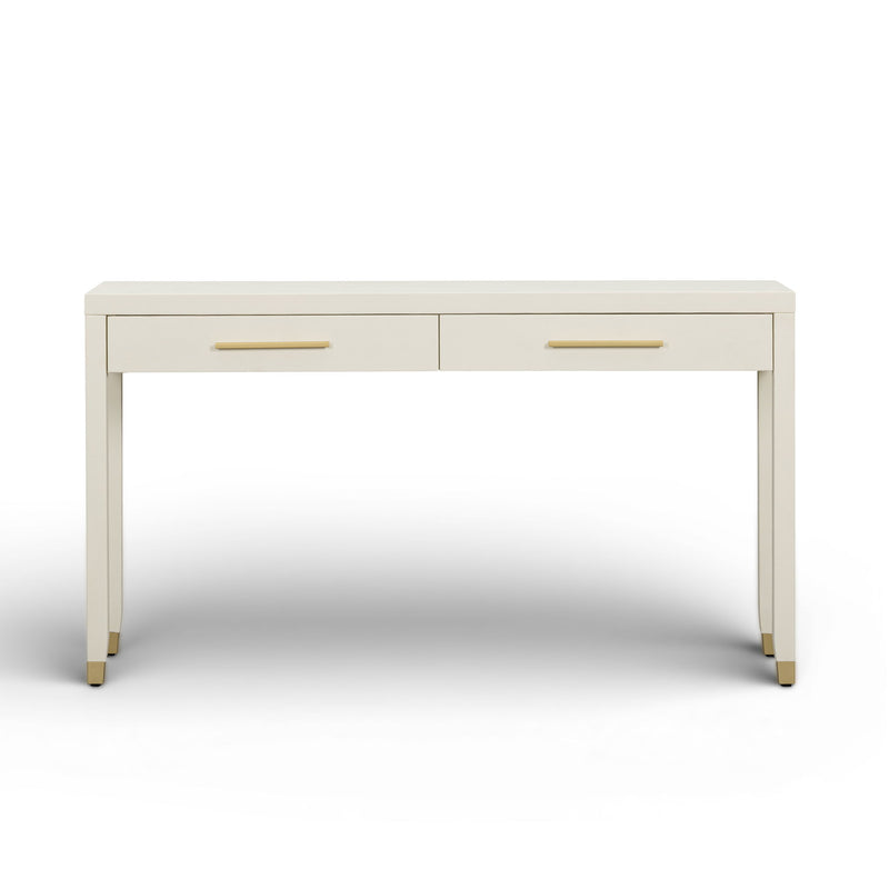 Dani - Faux Shagreen 2-Drawer Console Table - Cream - R&R Furniture Gallery (Fountain Valley, CA)