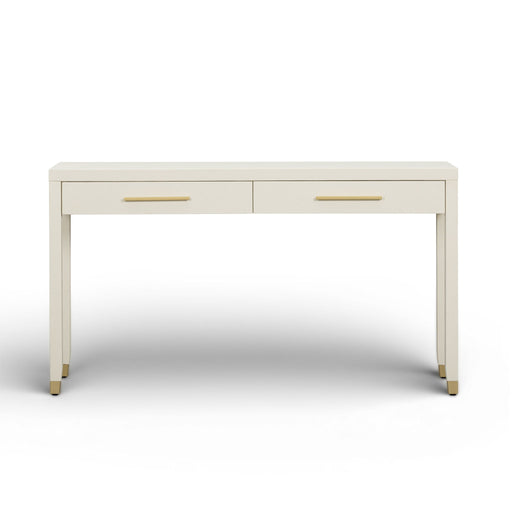 Dani - Faux Shagreen 2-Drawer Console Table - Cream - R&R Furniture Gallery (Fountain Valley, CA)