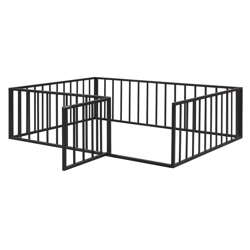 Metal Floor Bed Frame With Fence And Door - R&R Furniture Gallery (Fountain Valley, CA)