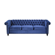 Noble House Chesterfield style 3-seater sofa with deep button tufting, featuring classic design and elegant upholstery.