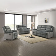 Lesley - Motion Sofa - Gray Corduroy & Velvet - R&R Furniture Gallery (Fountain Valley, CA)
